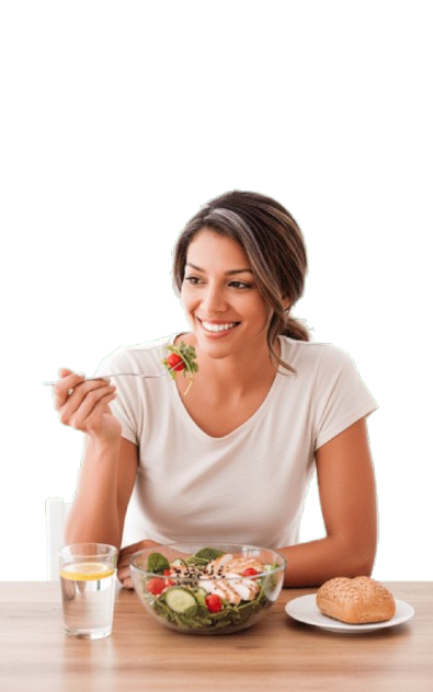 Woman enjoying a healthy meal